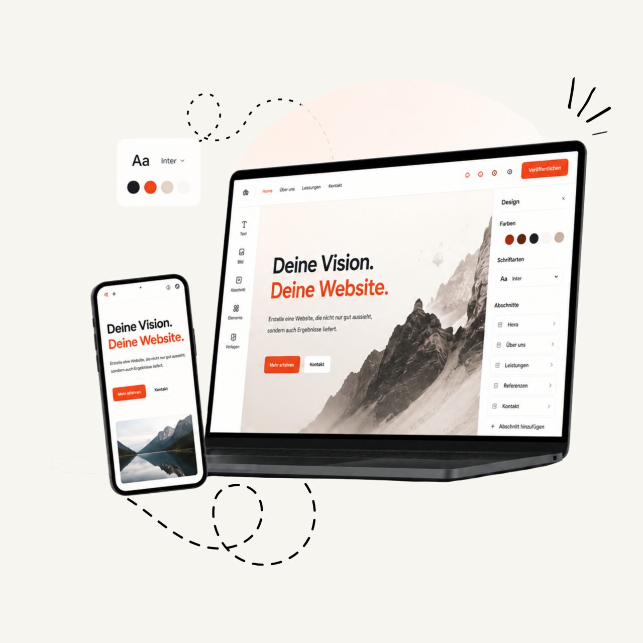 Beispiel-Vorschau einer mit Seitenwirkung erstellten Website